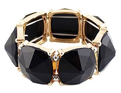Shining Diva Black Stone Bracelet