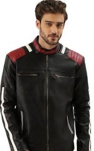 Leather Retail Men's Solid Biker Jacket