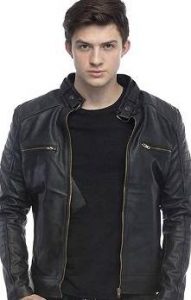 Leather Retail® Solid Designer Leather Jacket Black