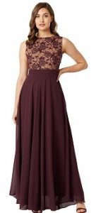 Miss Chase Fit and Flare Georgette Western Dress