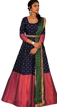 Shehzadi Banarasi Silk A-Line Maxi Long Gown