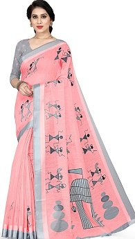 Sourbh Cotton Blend Printed Designer Saree