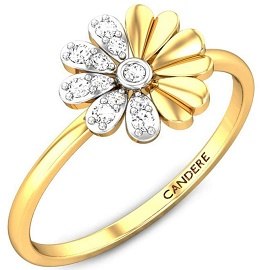 Candere Cubic Zirconia Gold Ring