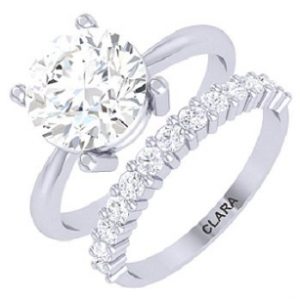 Clara 92.5 Sterling Silver Round Brilliant Solitaire Ring