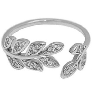 Giva 925 Silver Zircon Leaf Ring