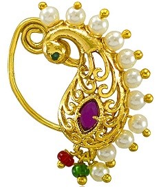 Jewelopia Peacock Design Nose Ring