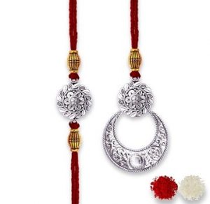Milan Jewellers Fine Silver Bhaiya Bhabhi Rakhi