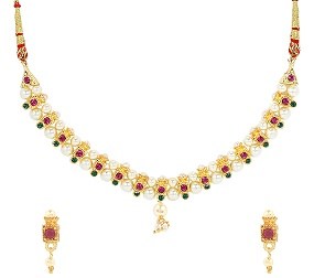 Parna Diamond Moti Choker Necklace