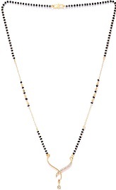 Priyaasi Gold Black Beaded Chain Mangalsutra