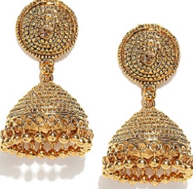 Zaveri Pearls Gold Toned Ethnic Jhumki