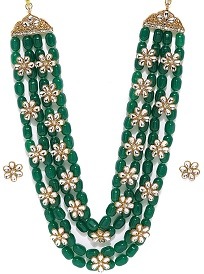 Zaveri Pearls Green Beads Haar