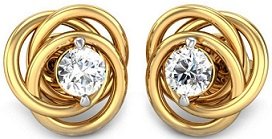Candere Gold Stud Cubic Zirconia Earrings