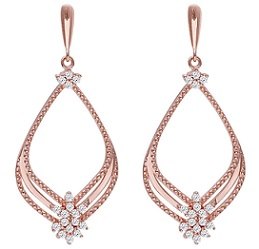 Giva 925 Silver Rose Gold Princess Earrings