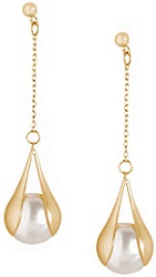 Pipa Bella Stylish Gold Thread Pearl Drop Earrings