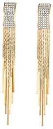 S.D.F Gold Long Tassel Earrings for Women