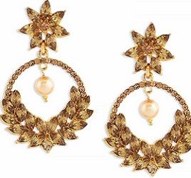 Zaveri Pearls Gold Tone Dangle Earring
