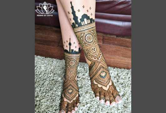 Traditional Arabic Mehndi Leg Design (2)