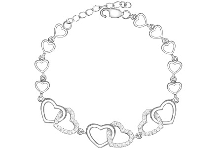 Giva Interlocked Heart Duo Bracelet