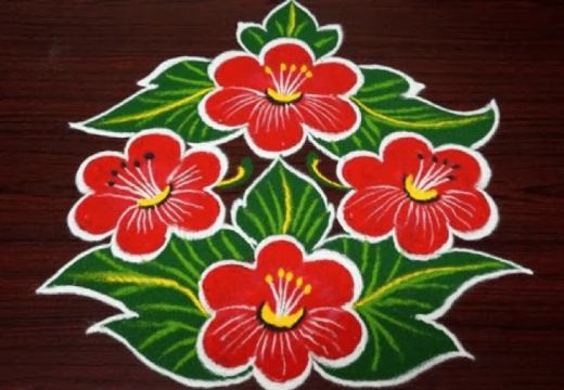 Floral Art Rangoli Designs 9