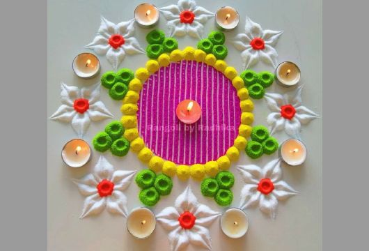 Simple Diwali Rangoli Design 6