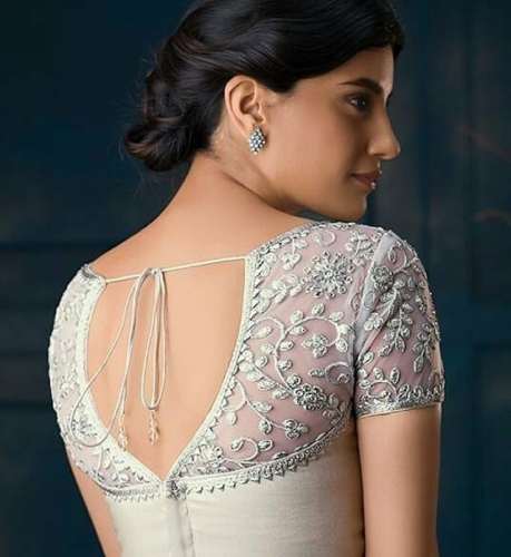 Back Blouse Designs For Net Saree (1)