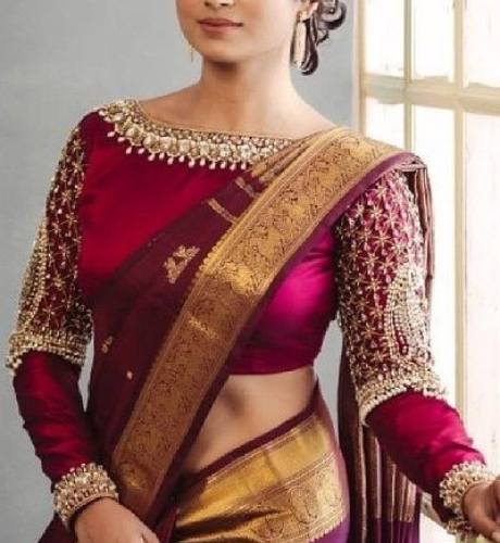 Beautiful Silk Saree Blouse Designs (5)