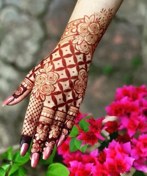 Bridal Back Hand Mehndi Design 10