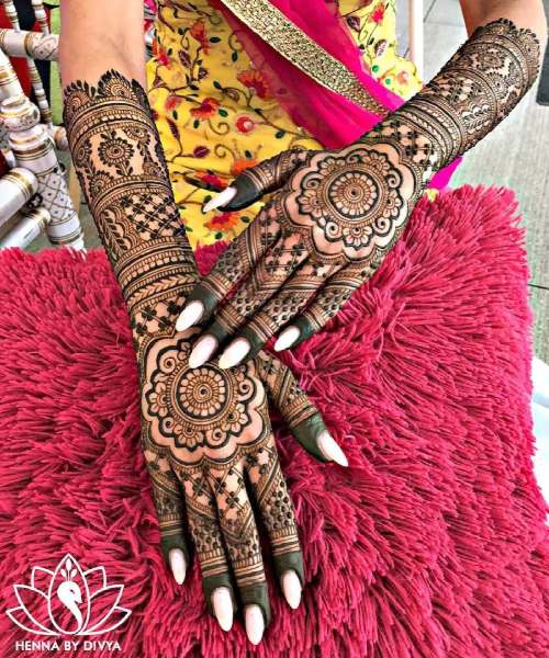 Bridal Back Hand Mehndi Design 6