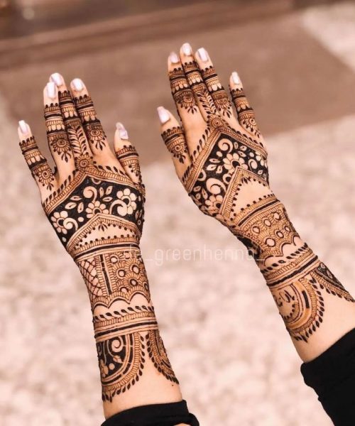 Stylish Back Hand Mehndi Design 2
