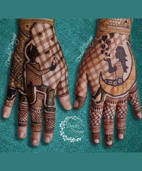 Unique Style Back Hand Mehndi 1